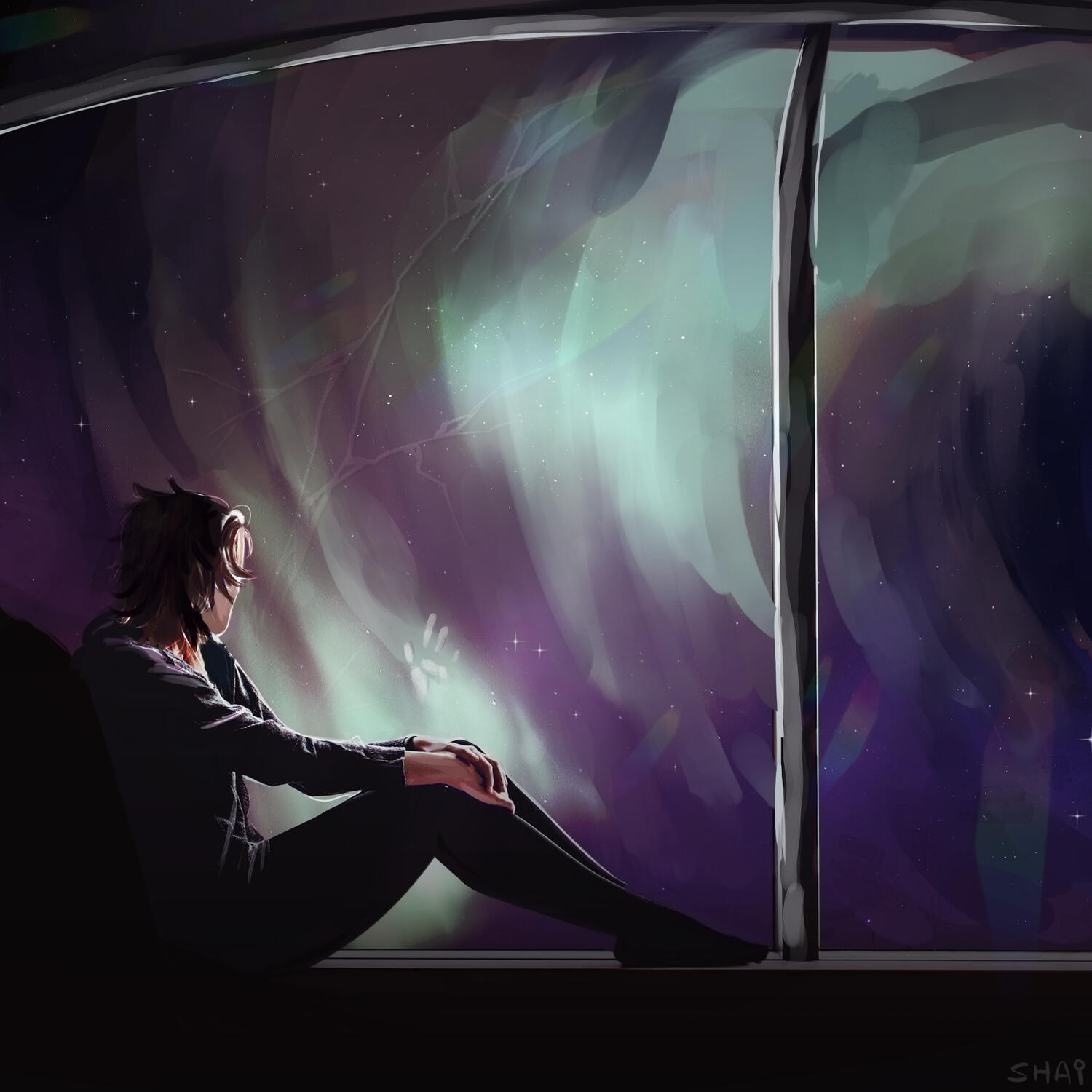 keone at their window - photobashed